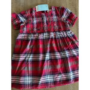 Babycottons NWT Red Plaid Smocked Baby Dress -‎ Size 24M